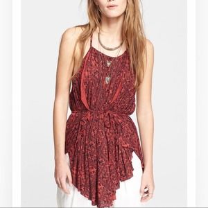 Free People Double Dutch Strappy Print Tunic Top S